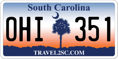 SC license plate OHI351