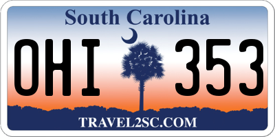 SC license plate OHI353