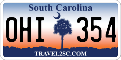 SC license plate OHI354