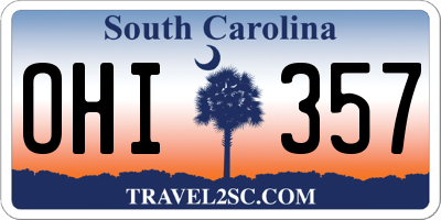 SC license plate OHI357