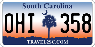 SC license plate OHI358