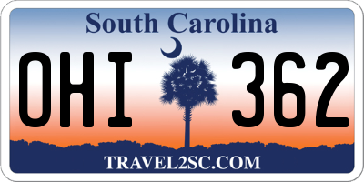 SC license plate OHI362