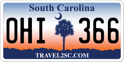 SC license plate OHI366