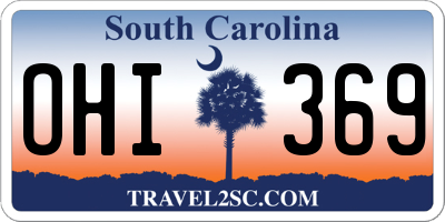 SC license plate OHI369