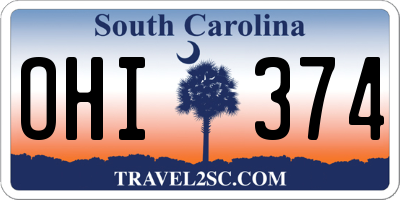 SC license plate OHI374