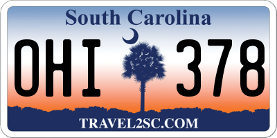 SC license plate OHI378