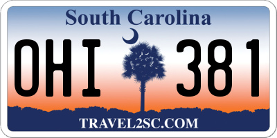 SC license plate OHI381