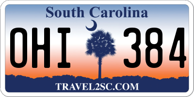 SC license plate OHI384