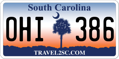 SC license plate OHI386