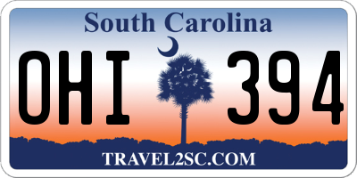 SC license plate OHI394