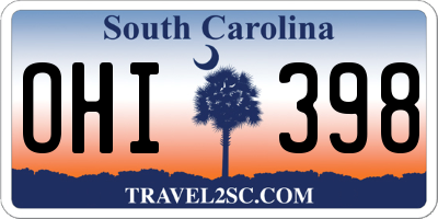 SC license plate OHI398