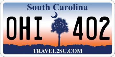 SC license plate OHI402