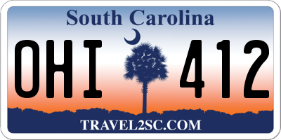 SC license plate OHI412