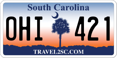 SC license plate OHI421