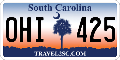 SC license plate OHI425