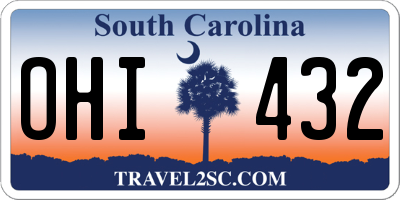 SC license plate OHI432
