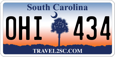 SC license plate OHI434