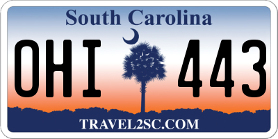 SC license plate OHI443