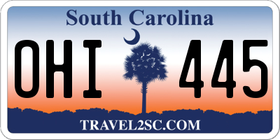 SC license plate OHI445