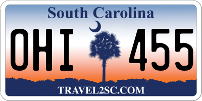 SC license plate OHI455
