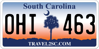 SC license plate OHI463