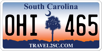 SC license plate OHI465