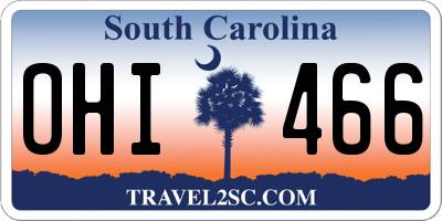 SC license plate OHI466