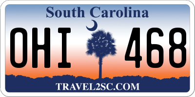 SC license plate OHI468