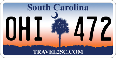 SC license plate OHI472