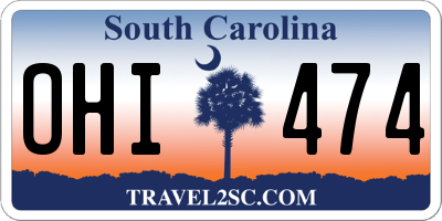 SC license plate OHI474