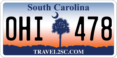 SC license plate OHI478