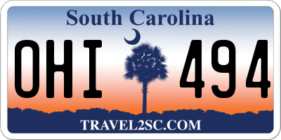 SC license plate OHI494