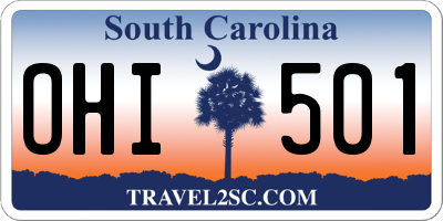 SC license plate OHI501