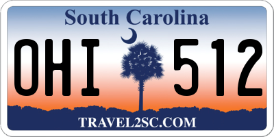 SC license plate OHI512