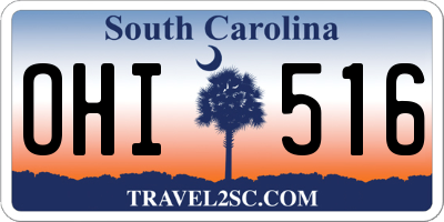SC license plate OHI516