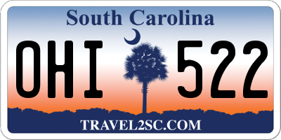 SC license plate OHI522