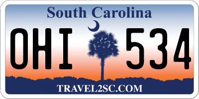 SC license plate OHI534