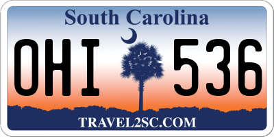 SC license plate OHI536