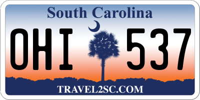 SC license plate OHI537