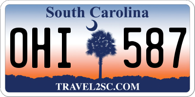 SC license plate OHI587