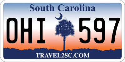 SC license plate OHI597