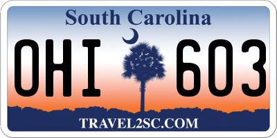 SC license plate OHI603