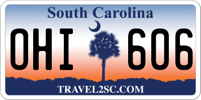 SC license plate OHI606