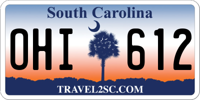 SC license plate OHI612