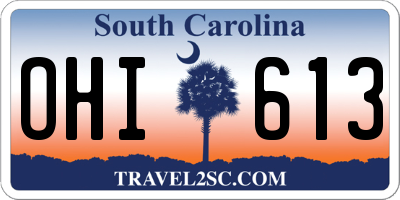 SC license plate OHI613