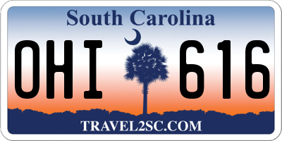 SC license plate OHI616
