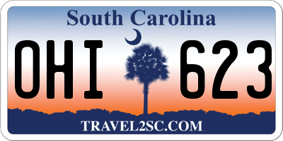 SC license plate OHI623