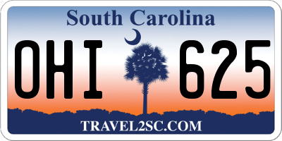 SC license plate OHI625