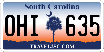 SC license plate OHI635
