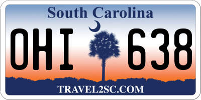 SC license plate OHI638